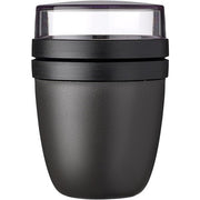 Mepal Lunchpot Ellipse Practical Yoghurt Cup & Muesli Cup Separate Compartments for Yoghurt & Muesli Suitable for Freezer, Microwave & Dishwasher Nordic Black