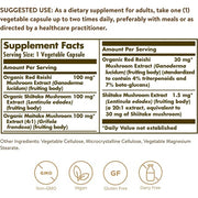 Solgar Reishi Shiitake Maitake Mushroom Extract Vegetable Capsules Combination of Japanese Mushrooms Gluten Free Vegan