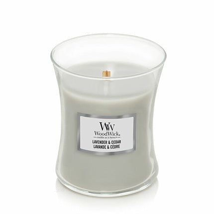 Woodwick Medium Lavender & Cedar Scented Candle Vase 275 G