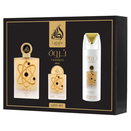 Lattafa Pride Tharwah Gold Eau De Parfum 100 Ml Eau De Parfum 20 Ml Deodorant 200 Ml