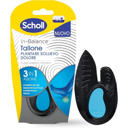Scholl in-Balance Cushioning Pain Relief Insoles for Heel, Heel Pain, Achilles Tendon, Size L, Unisex Blue