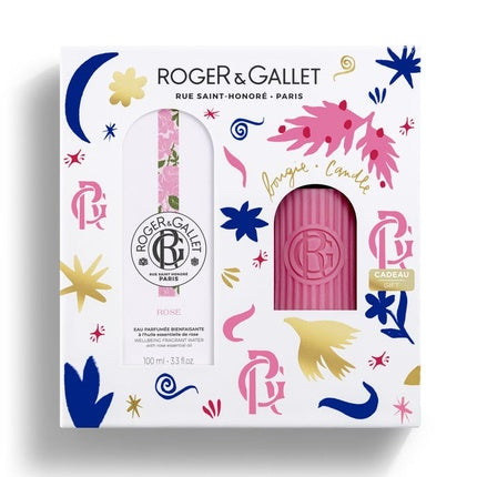 Roger & Gallet Gift Set - Rose - Beneficial Rose Eau De Parfum 100ml + Free Scented Candle 75g