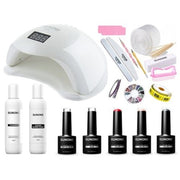 Gel Nail Polish Set Kit: LED UV Lamp SUNONE SUN5 48W + Accessories