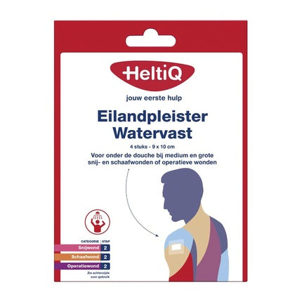 Heltiq Island Plaster Waterproof 9x10cm - Waterproof Bandage For Effective Wound Care