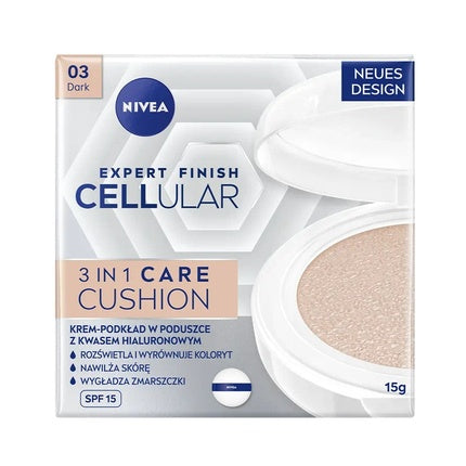 Nivea Expert Finish Cellular 3in1 Care Cushion Foundation In Cushion Spf15 03 Dark 15ml