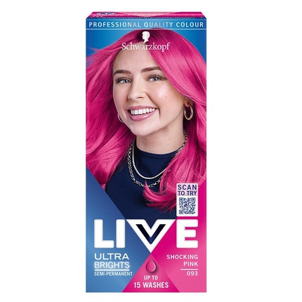 Schwarzkopf Live Ultra Brights Or Pastel Hair Dye Semi-Permanent 093 Shocking Pink