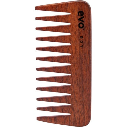 Evo Roy Wide Tooth Comb for Professional Styling Salon Hair Wooden Brush