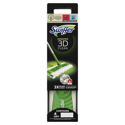 Swiffer Starter Kit Floor 3d Clean With 4 Dry And 2 Wet Cloths