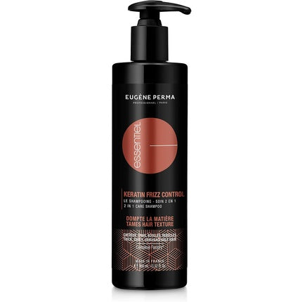 Eugene Perma Professional 2-in-1 Keratin Frizz Control Anti-Frizz Shampoo for Thick/Curly/Rebel Hair 400ml