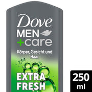 Dove Men+Care 3-in-1 Extra Fresh Shower Gel for Body, Face, and Hair with 24 Hour Care Effect 250ml
