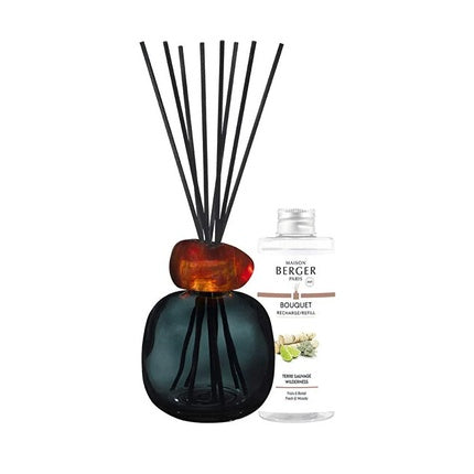 Maison Berger Paris Gift Set Aroma Diffuser Mineral Black With Wilderness Refill 180 Ml
