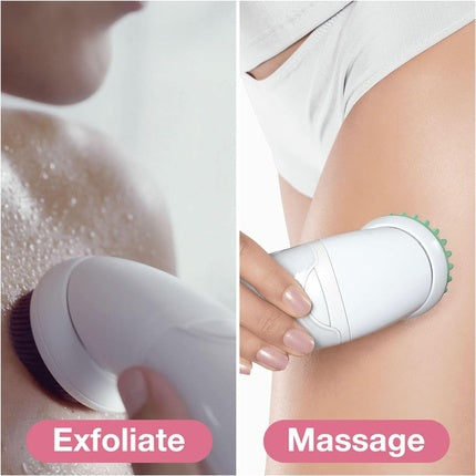 Braun Silk-épil 9 Beauty Set Hair Removal with SensoSmart Epilator Face Epilator Facial Cleansing Brush Lady Shaver Trimmer Head Exfoliator Wet Dry Wireless 9-995 White Pink
