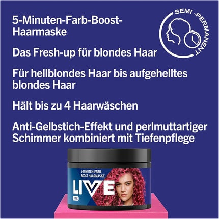 Schwarzkopf Live Colour & Care Pink 150ml 5-Minute Colour Boost Hair Mask
