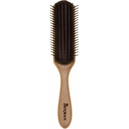 Denman Curly Hair Brush D3 Wood 7 Row Styling Brush for Detangling Separating Shaping and Defining Curls - For Women and Men