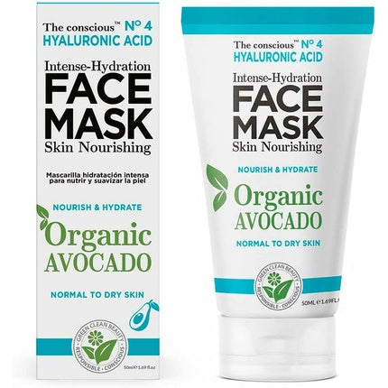The Conscious Hyaluronic Acid Intense Hydration Face Mask Organic Avocado 50ml