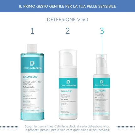 Dermovitamina Calmilene Soothing Cleansing Mousse for Sensitive Skin with Citrus Scent and B3, B5, and Bisabolol 150ml