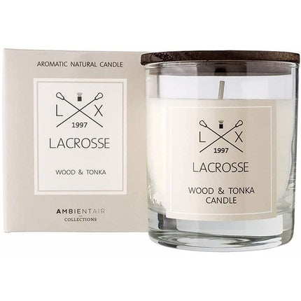 Ambientair Lacrosse Wood & Tonka Scented Candle With Wooden Lid 200g, Xl