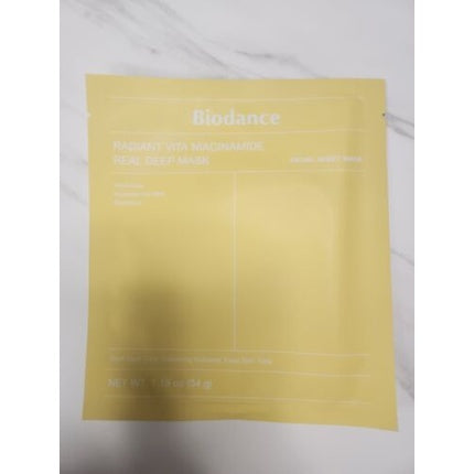 Biodance Radiant Vita Niacinamide Real Deep Mask 34g - Pack of 4