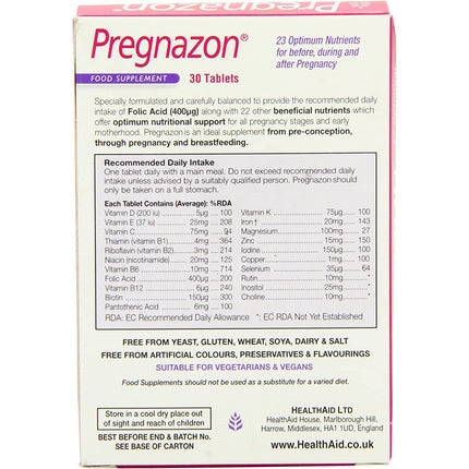 PREGNAZON 30 Tablets