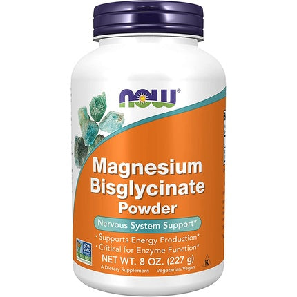 NOW Magnesium Bisglycinate Powder Enzyme Function and Nervous System Support 8oz