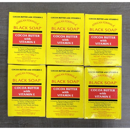 African Formula Black Soap Cocoa Butter with Vitamin E 3.5 Oz