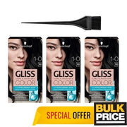 Schwarzkopf Gliss Color 1-0 Deep Black Salon Quality 100% Grey Coverage