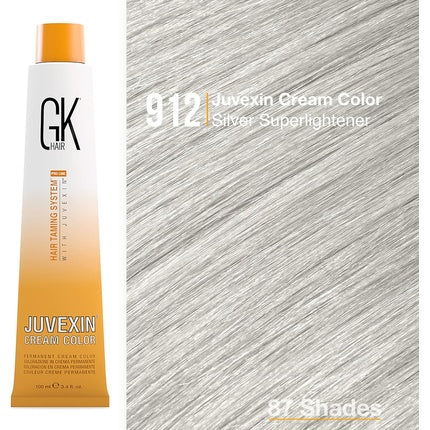 GK HAIR Global Keratin Professional Hair Color Cream Tube 3.4 Fl Oz/100ml 912 Silver