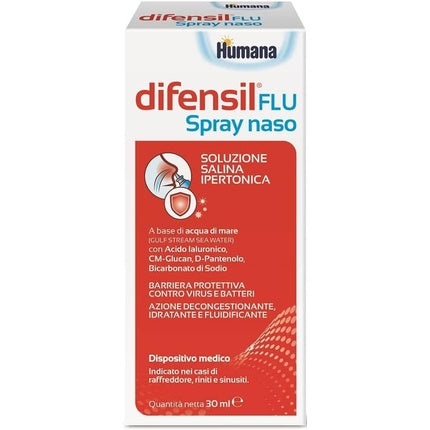 Humana Difensil Flu Nasal Spray Hypertonic Saline Solution 30ml