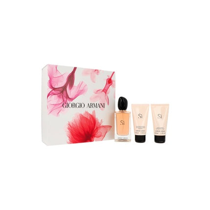 Giorgio Armani Armani Si Eau De Parfum Set 100ml Spray 50ml Shower Gel 50ml Body Lotion