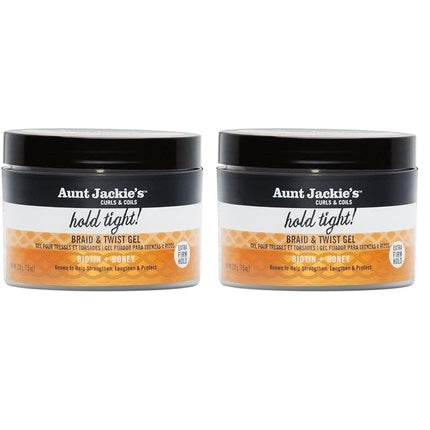 Aunt Jackie's Curls & Coils Biotin + Honey Hold Tight Braid & Twist Gel with Extra Firm Hold 7.5 oz