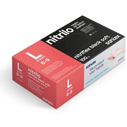Black Nitrile Glove L 100 Units