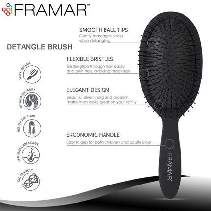 Framar Detangle Brush Black to the Future Black
