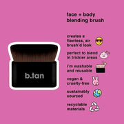 b.tan Face & Body Blending Brush Air Brush'd Self Tanning Applicator Kabuki Brush for Makeup Lotion