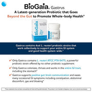 BioGaia Gastrus Chewable Tablets Adult Probiotic Supplement for Stomach Discomfort Constipation Gas Bloating Regularity Non-GMO 30 Tablets - Pack of 2
