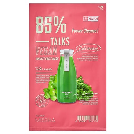 Talks Vegan Squeeze Sheet Mask Power Cleanse 27g