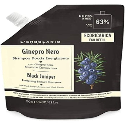 L'Erbolario Richpap Juniper Black Shampoo Shower Energizing 500ml