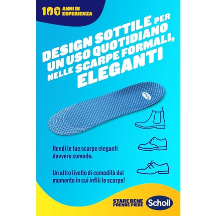 Scholl GelActiv Insoles for Formal and Elegant Shoes with GelWave Cushioning Technology Comfort Easy Fit for Feet Size L