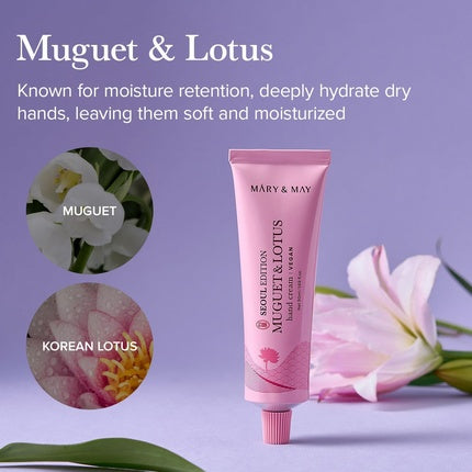 Mary&May Seoul Edition Muguet & Lotus Hand Cream - Korean Moisturizing Vegan