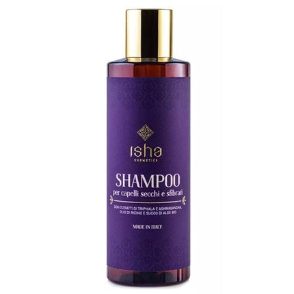 ISHA Cosmetics Dry and Brittle Hair Shampoo Ayurvedic with Triphala and Ashwagandha Extracts BO Aloe Juice and Castor Oil Dermatologically Tested Vegan 200ml