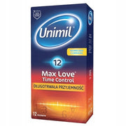 Unimil Max Love Time Control Moisturized Latex Condoms 12 Pieces