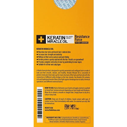 Redist Hair Oil Keratin 100ml for Anti-Frizz Treatment of Dry, Brittle and Damaged Hair