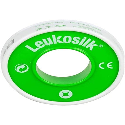 BSN Leukosilk Self-Adhesive Bandage Tape 500cm x 1.25cm - Green/White - CE Standard - 1 Roll