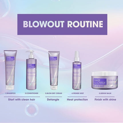 SoftSheen-Carson Interbeauty Dark&Lovely Heat Protectant&Hair Detangler Moisturizing Blowout Silky Slip Blow Dry Cream with Silk Protein, Shea Butter&Castor Oil for All Curl Types 5oz