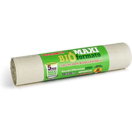 Virosac 135048 Biodegradable Sacks, Mater Bì, 18 X 4 X 4 Cm, 5 Units