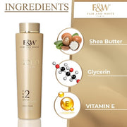 Fair & White 2 Gold Revitalizing Body Lotion with Argan Oil, Vitamin E and Shea Butter 500ml 17.6fl.oz