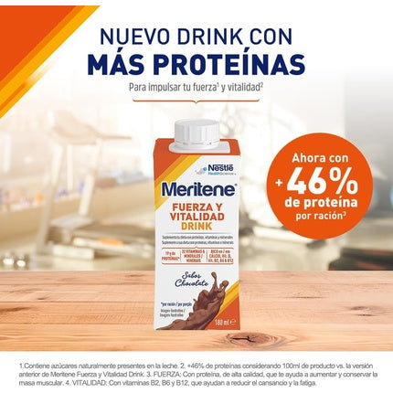 Meritene Strength and Vitality Drink Chocolate Flavor Ready to Drink