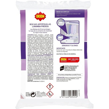 Orion Total Protection Bags Lavender 20 Units