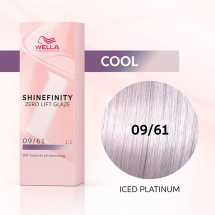Wella Shinefinity Iced Platinum 09/61 Very Light Ash Violet Blonde 60ml Semi-Permanent Color