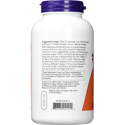 Now Foods MSM 1000mg Standard 240 Capsules