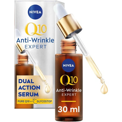 NIVEA Q10 Anti-Wrinkle Expert Dual Action Serum 30ml Anti-Ageing Face Serum for Women with Pure Q10 Visibly Reduces and Prevents Wrinkles